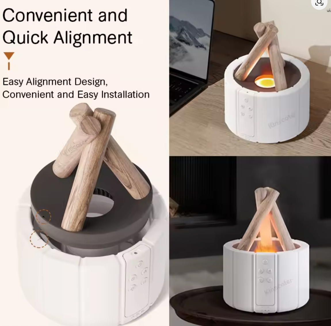 Simulated Flame Aroma Diffuser Bonfire Air Humidifier Ultrasonic Cool Mist Maker Fogger LED Essential Oil Lamp Difusor