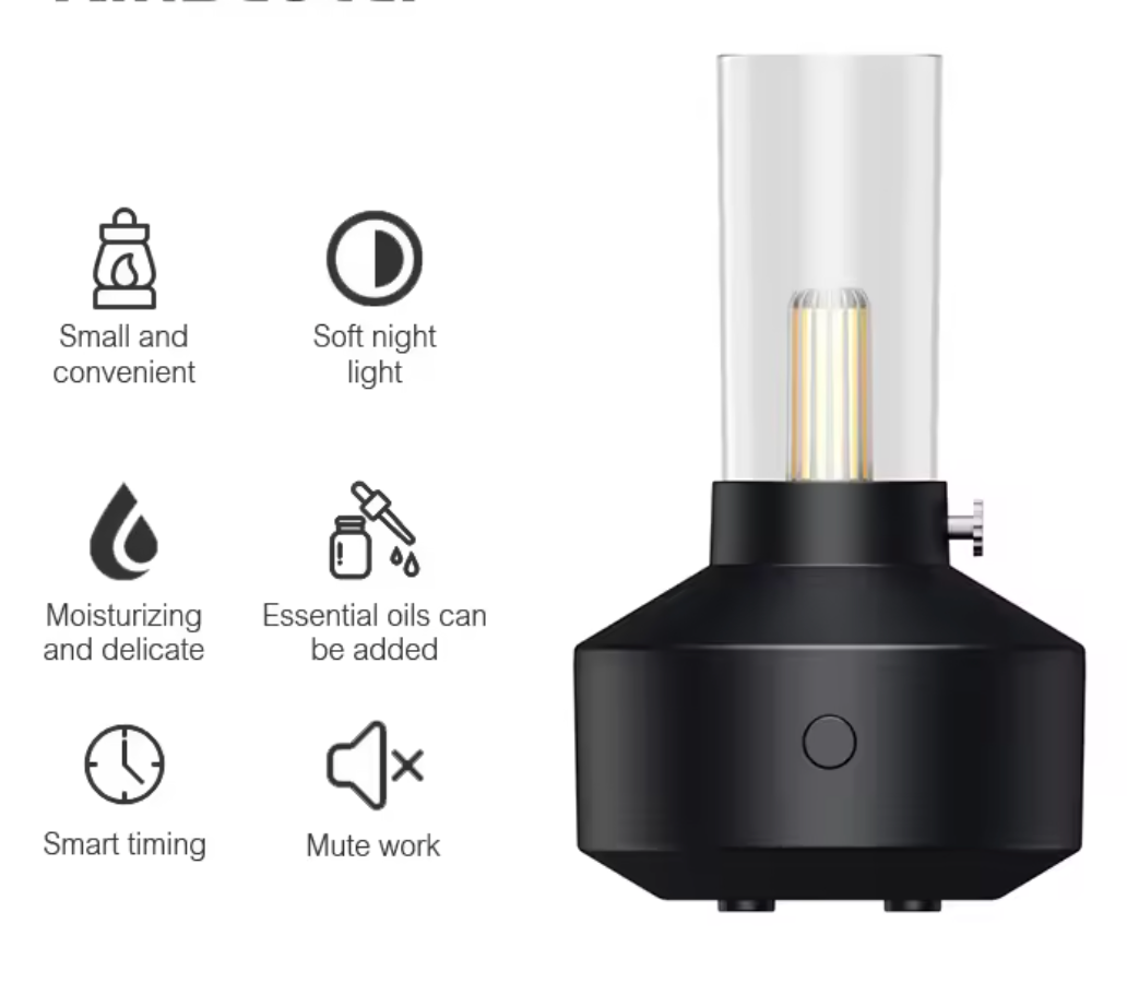 Essential Oil Diffuser, 150ml Aromatherapy Diffuser with Auto Shut-Off Function, Ultrasonic Diffusers for Essential Oils, Cool Mist Humidifier with Warm Lights, for Home & Office