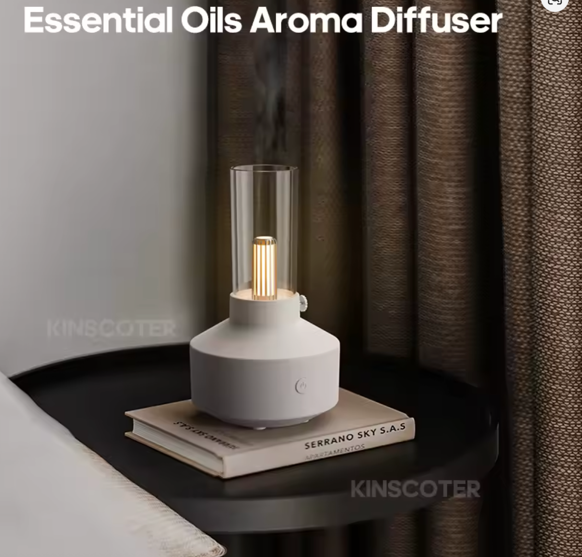 Essential Oil Diffuser, 150ml Aromatherapy Diffuser with Auto Shut-Off Function, Ultrasonic Diffusers for Essential Oils, Cool Mist Humidifier with Warm Lights, for Home & Office