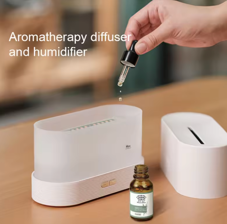 Flame Air Diffuser Humidifier,Upgraded Scent Diffuser for Essential Oils,Ultrasonic Aromatherapy,Fire Mist Humidi with 2 Brightness,Auto-Off Function for Room