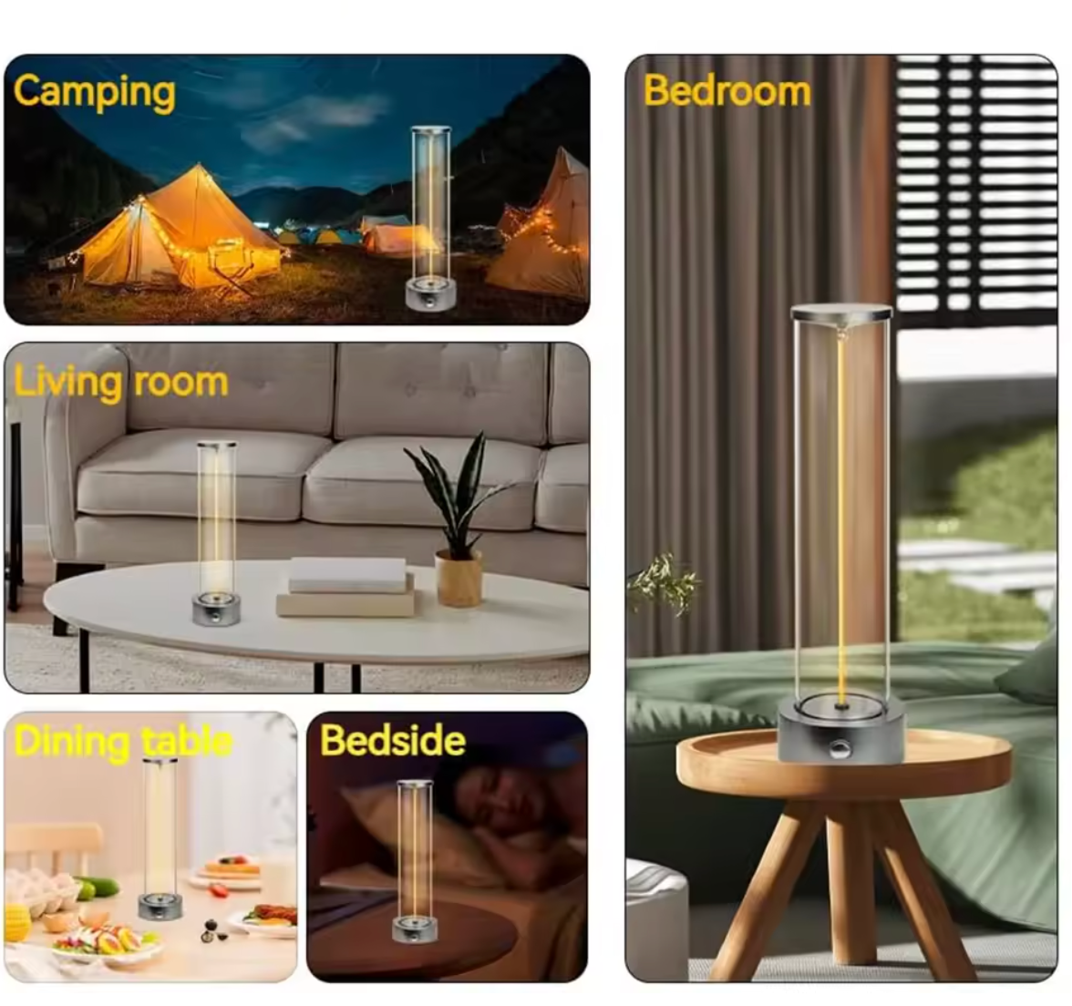 Cordless Portable LED Table Lamp Rechargeable Design Magnetic Desk Lamp with Touch Sensor Three-Level Dimmable For Bedroom Light