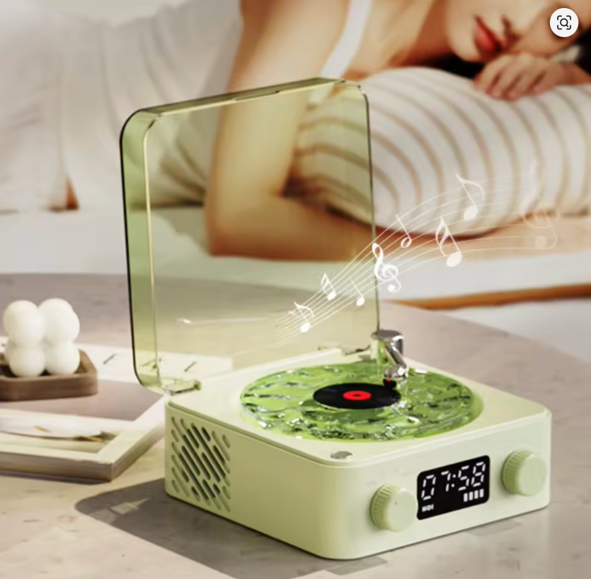 Mini Retro White Noise Bluetooth Speaker Portable Vintage Sleep Aid Bluetooth Speaker Subwoofer With RGB Light Support TF Card