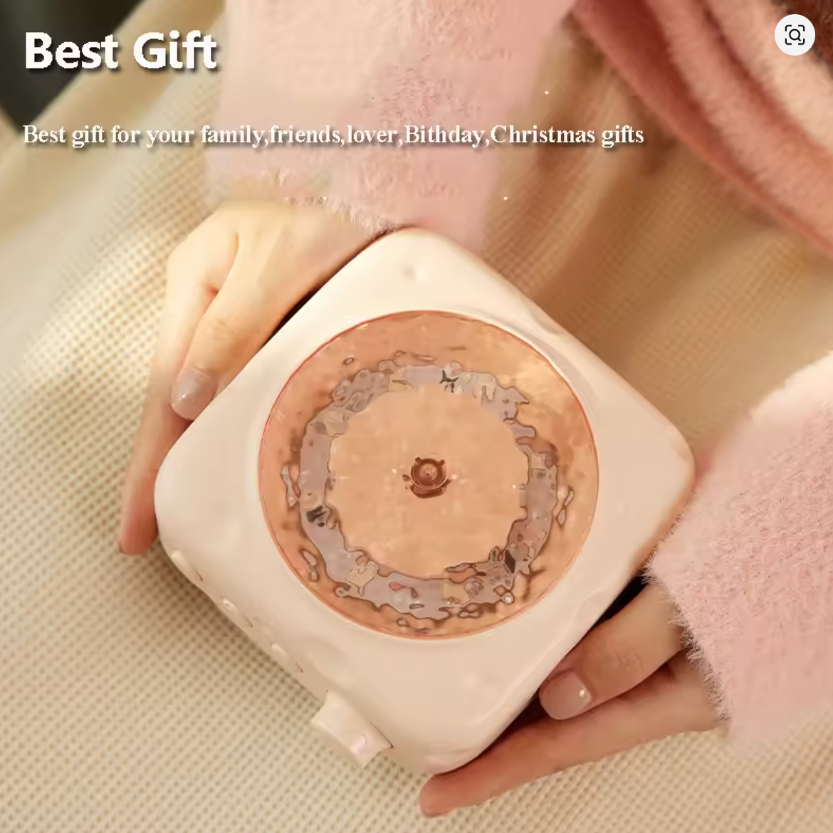 Portable Wave Projection Light Bluetooth Speaker RGB Atmosphere Light Hifi Audio System Wireless MP3 Music Player Birthday Gift