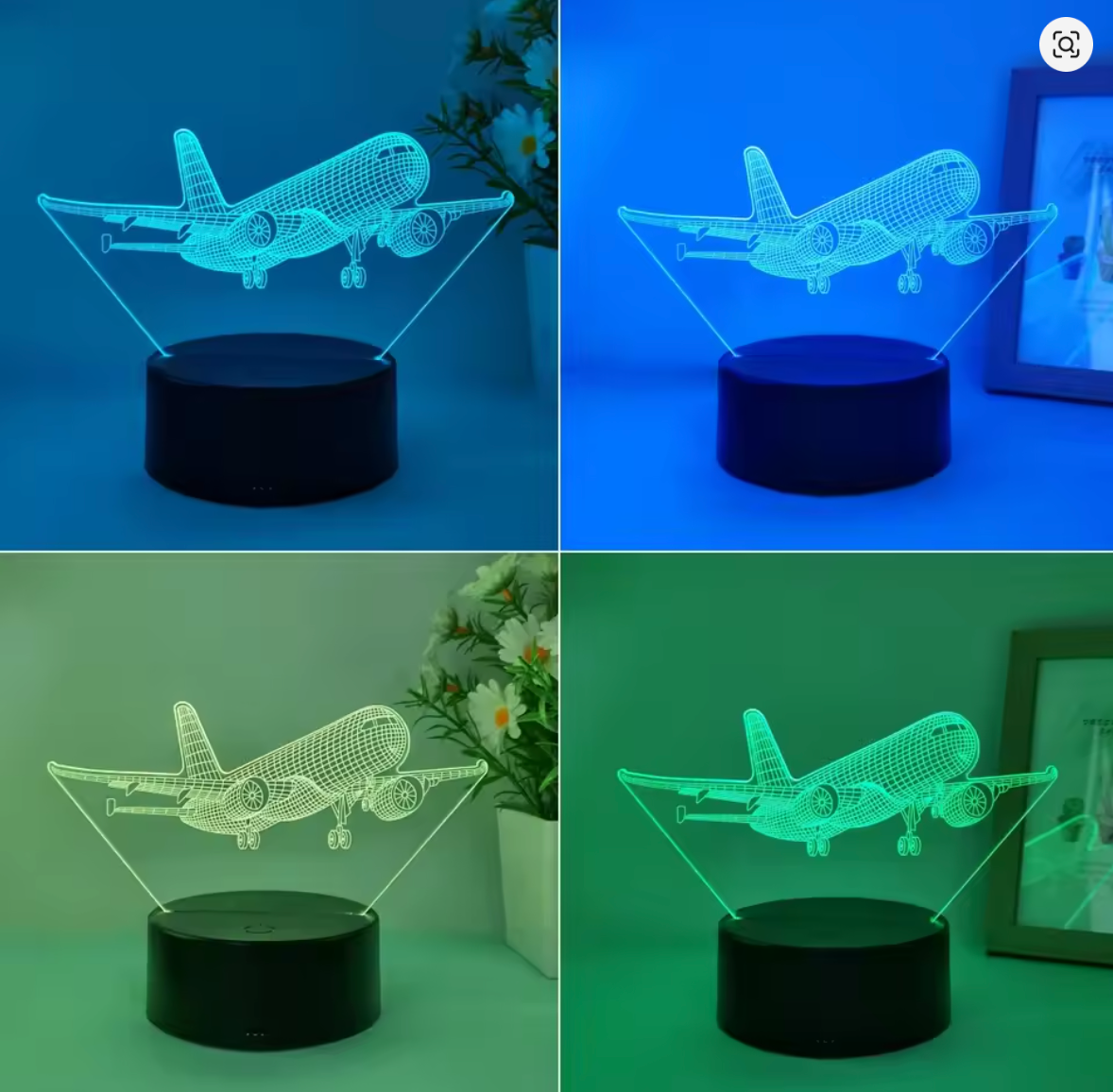 1pc aircraft model 3D night light, USB interface, flying enthusiasts collection of gift table lights, holiday decorative lights.