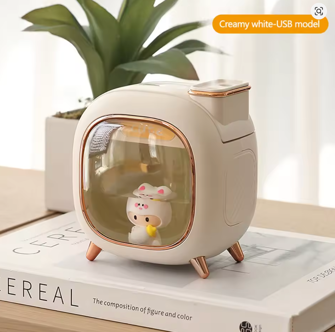 500ML Cartoon Doll USB Air Humidifier & Essential Oil Diffuser – Ultrasonic Aroma Mist with Colorful Breathing Night Light