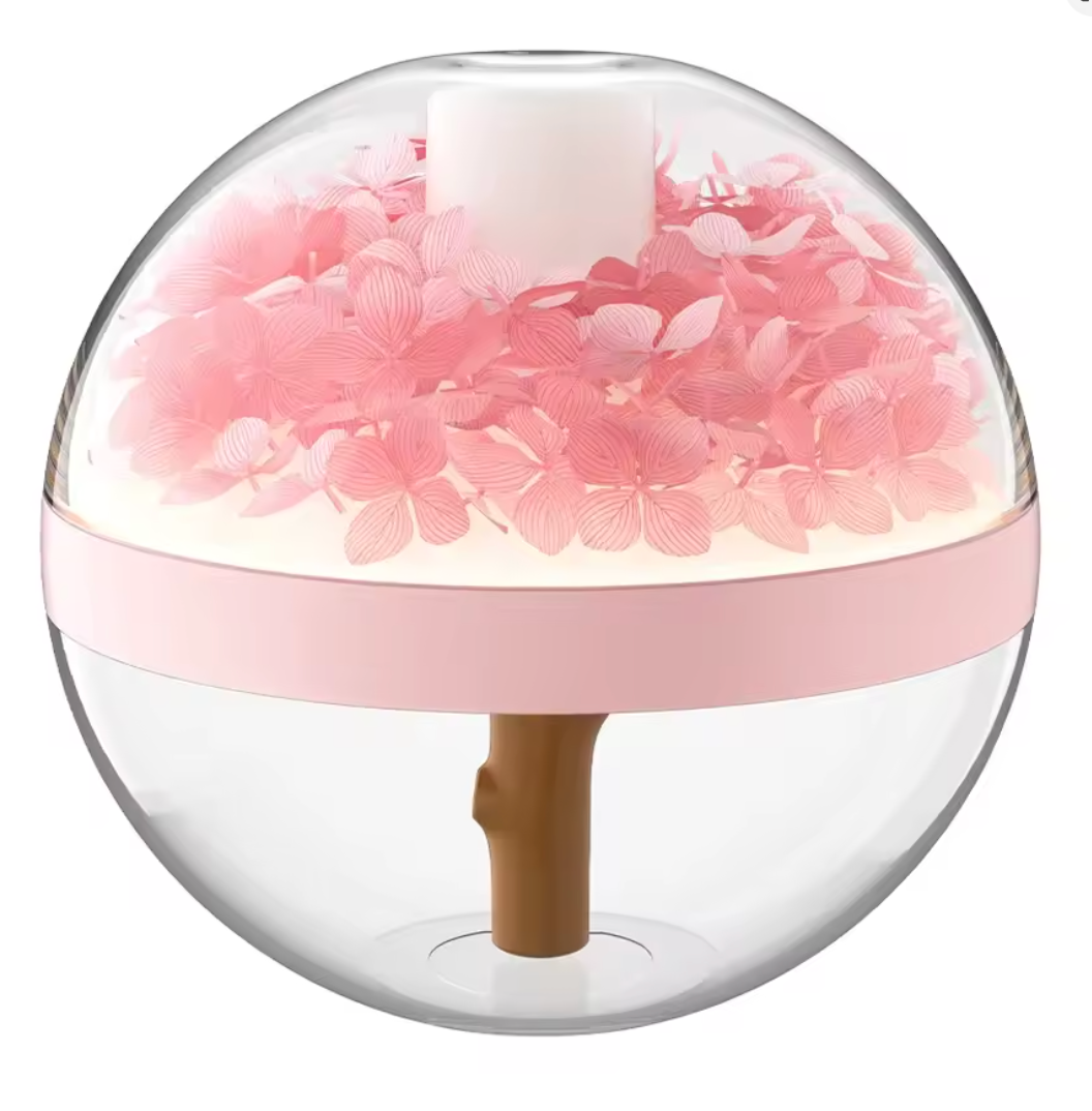 Preserved Flower Portable Humidifier,270ml Capacity,Rechargeable Essential Oil Diffuser with Night Light and Waterless Auto Shut-Off,for Office Room Bedroom Livingroom