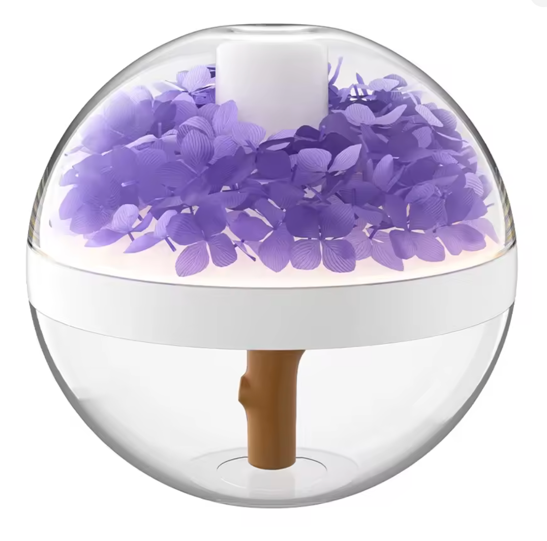 Preserved Flower Portable Humidifier,270ml Capacity,Rechargeable Essential Oil Diffuser with Night Light and Waterless Auto Shut-Off,for Office Room Bedroom Livingroom