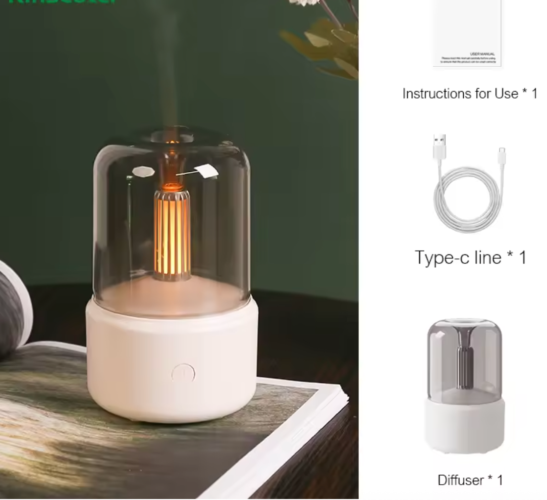 Essential Oil Diffuser, 150ml Aromatherapy Diffuser with Auto Shut-Off Function, Ultrasonic Diffusers for Essential Oils, Cool Mist Humidifier with Warm Lights, for Home & Office