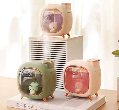 500ML Cartoon Doll USB Air Humidifier & Essential Oil Diffuser – Ultrasonic Aroma Mist with Colorful Breathing Night Light