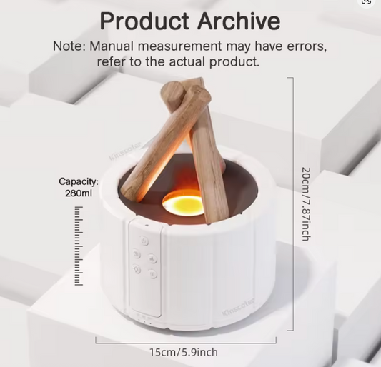 Simulated Flame Aroma Diffuser Bonfire Air Humidifier Ultrasonic Cool Mist Maker Fogger LED Essential Oil Lamp Difusor