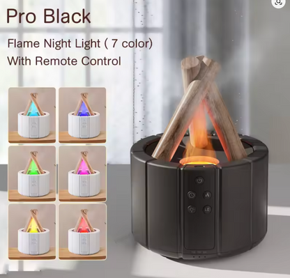 Simulated Flame Aroma Diffuser Bonfire Air Humidifier Ultrasonic Cool Mist Maker Fogger LED Essential Oil Lamp Difusor