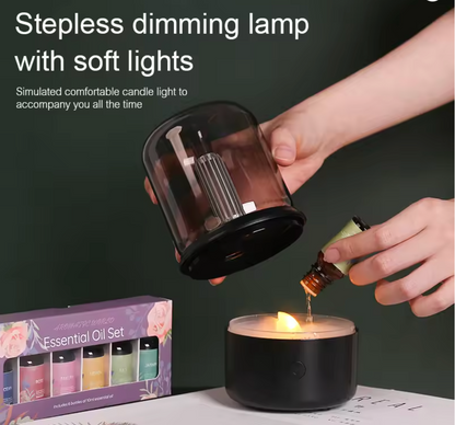 Essential Oil Diffuser, 150ml Aromatherapy Diffuser with Auto Shut-Off Function, Ultrasonic Diffusers for Essential Oils, Cool Mist Humidifier with Warm Lights, for Home & Office
