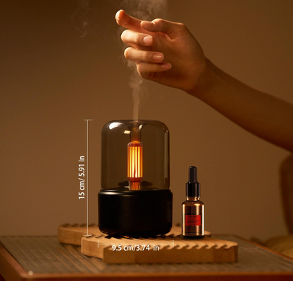 Essential Oil Diffuser, 150ml Aromatherapy Diffuser with Auto Shut-Off Function, Ultrasonic Diffusers for Essential Oils, Cool Mist Humidifier with Warm Lights, for Home & Office