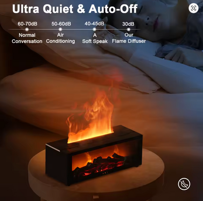 Fireplace Flame Air Diffuser Humidifier,7 Colors Aromatherapy Essential Oil Diffuser,Ultrasonic Aroma Humidifier with Timer for Home,Bedroom,Office,Yoga