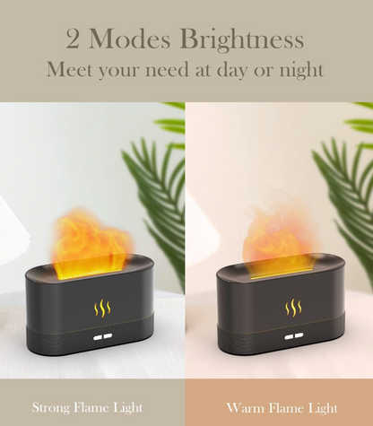 Flame Air Diffuser Humidifier,Upgraded Scent Diffuser for Essential Oils,Ultrasonic Aromatherapy,Fire Mist Humidi with 2 Brightness,Auto-Off Function for Room