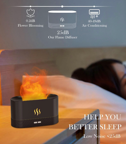Flame Air Diffuser Humidifier,Upgraded Scent Diffuser for Essential Oils,Ultrasonic Aromatherapy,Fire Mist Humidi with 2 Brightness,Auto-Off Function for Room