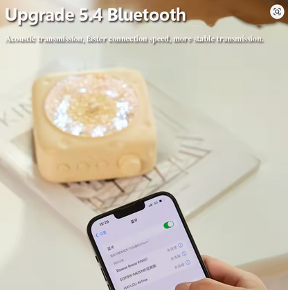 Portable Wave Projection Light Bluetooth Speaker RGB Atmosphere Light Hifi Audio System Wireless MP3 Music Player Birthday Gift