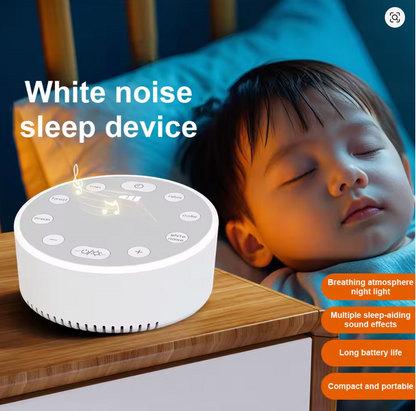 White Noise Machine Portable Baby Sleep Machine Soothing Sounds Sleep Therapy Sound Monitor Generator for Babies Adult Relax