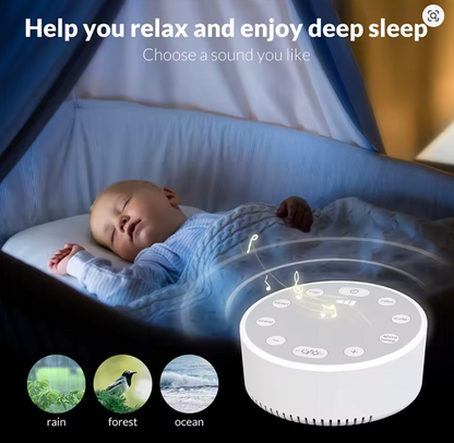 White Noise Machine Portable Baby Sleep Machine Soothing Sounds Sleep Therapy Sound Monitor Generator for Babies Adult Relax