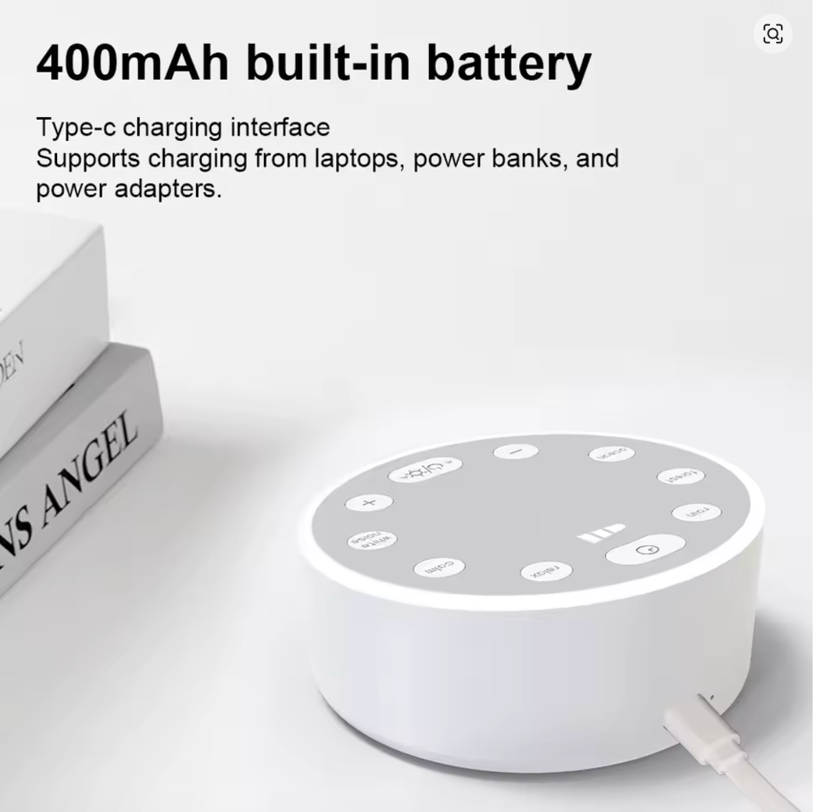 White Noise Machine Portable Baby Sleep Machine Soothing Sounds Sleep Therapy Sound Monitor Generator for Babies Adult Relax