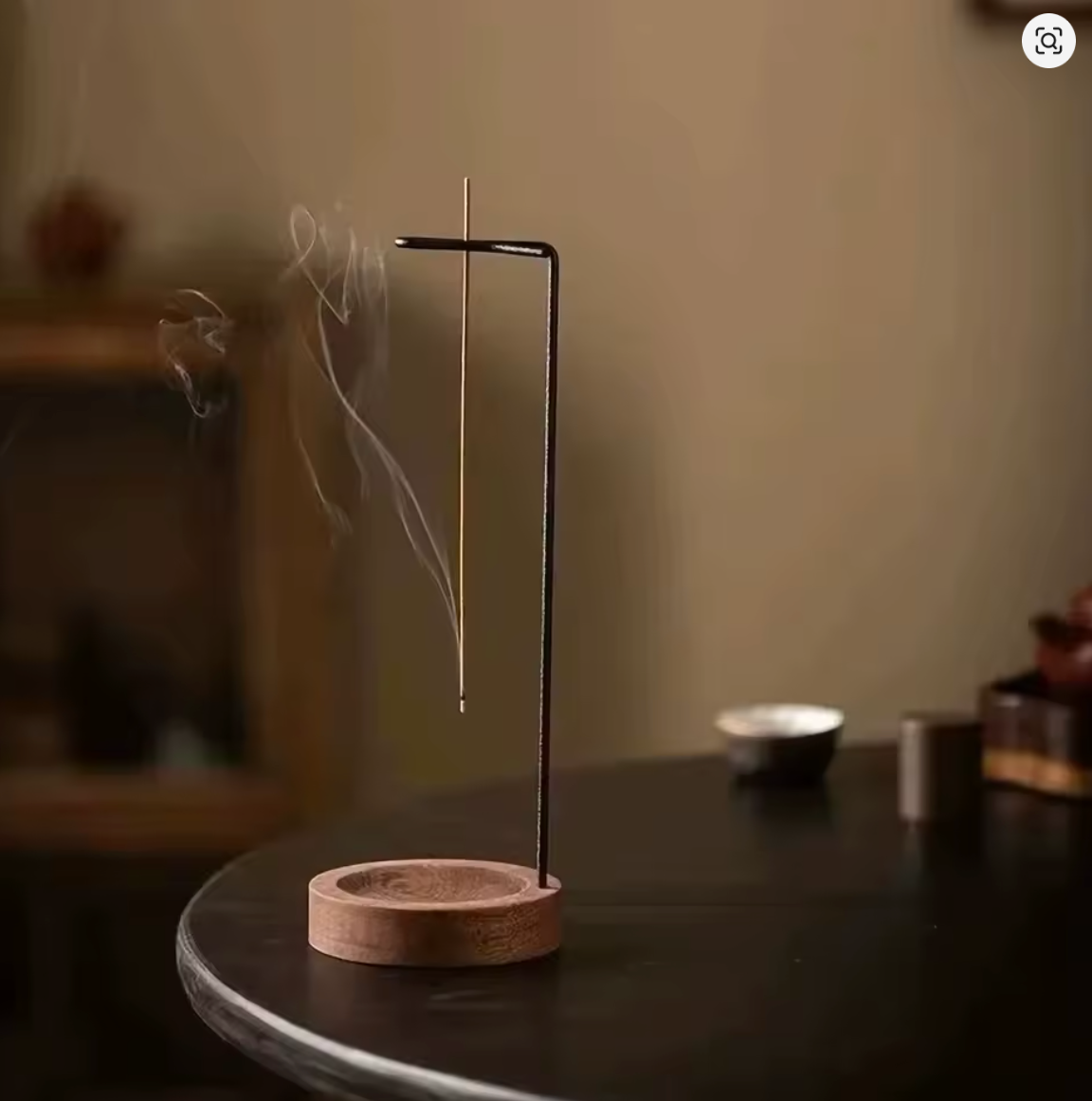 Insence Burner Upside Down Incense Burner Incense Stick Holder Wooden Round Incense Tray Ornament Bedroom Home Yoga Decoration
