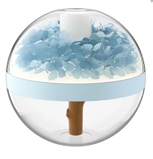 Preserved Flower Portable Humidifier,270ml Capacity,Rechargeable Essential Oil Diffuser with Night Light and Waterless Auto Shut-Off,for Office Room Bedroom Livingroom